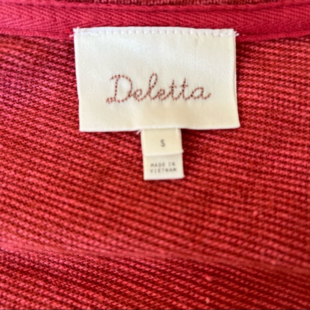 Anthropologie Deletta Coral "Swing the Seams" Knit Top S - Picture 6 of 7